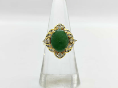 Jadeite and Diamond 750 5.7g Ring 
