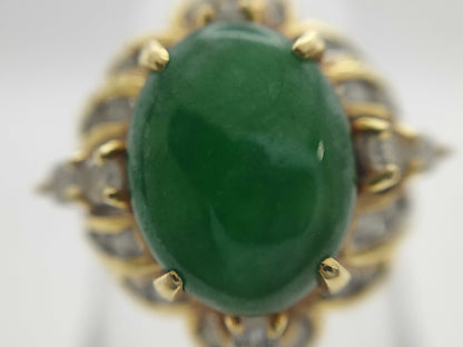 Jadeite and Diamond 750 5.7g Ring 