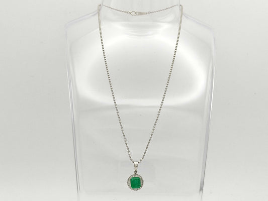 E2.02ct D0.36ct Pt900/850 7.8g Necklace 