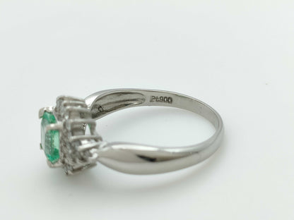 E0.70ct D0.27ct Pt900 3.7g Ring 