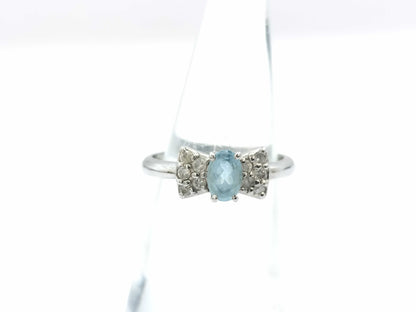 Aquamarine D0.20ct PT900 3.9g Ring 