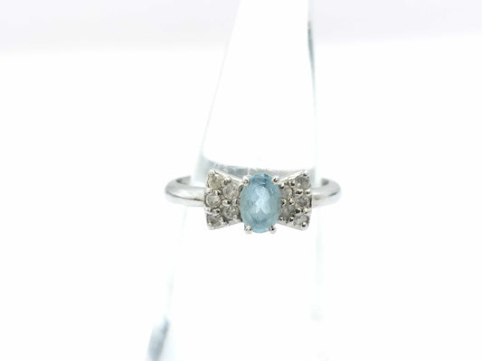 Aquamarine D0.20ct PT900 3.9g Ring 