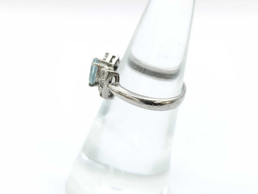 Aquamarine D0.20ct PT900 3.9g Ring 
