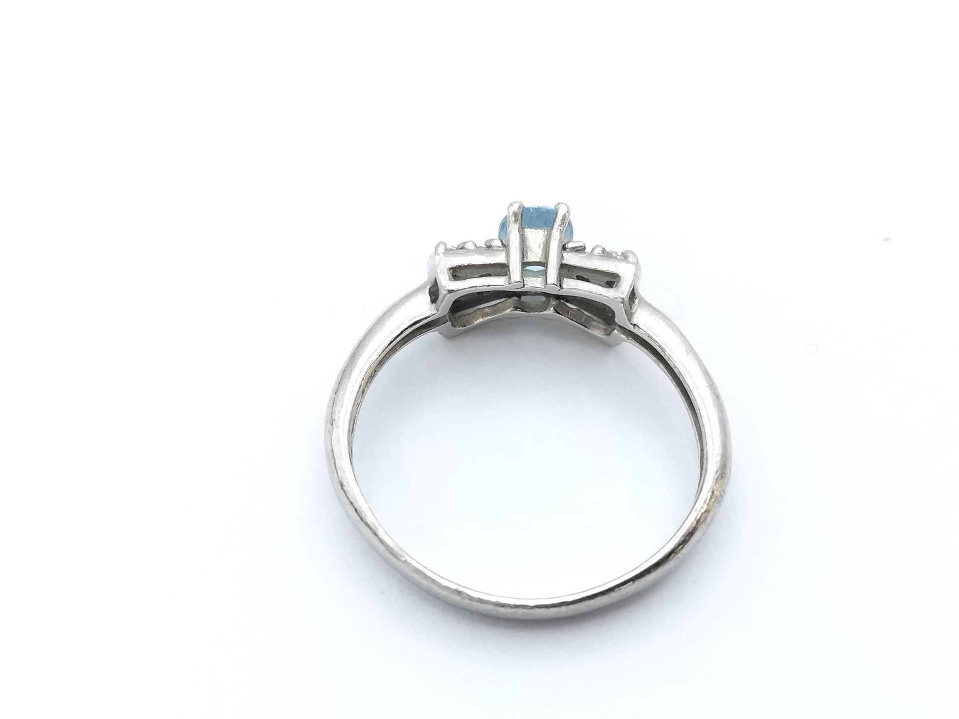 Aquamarine D0.20ct PT900 3.9g Ring 