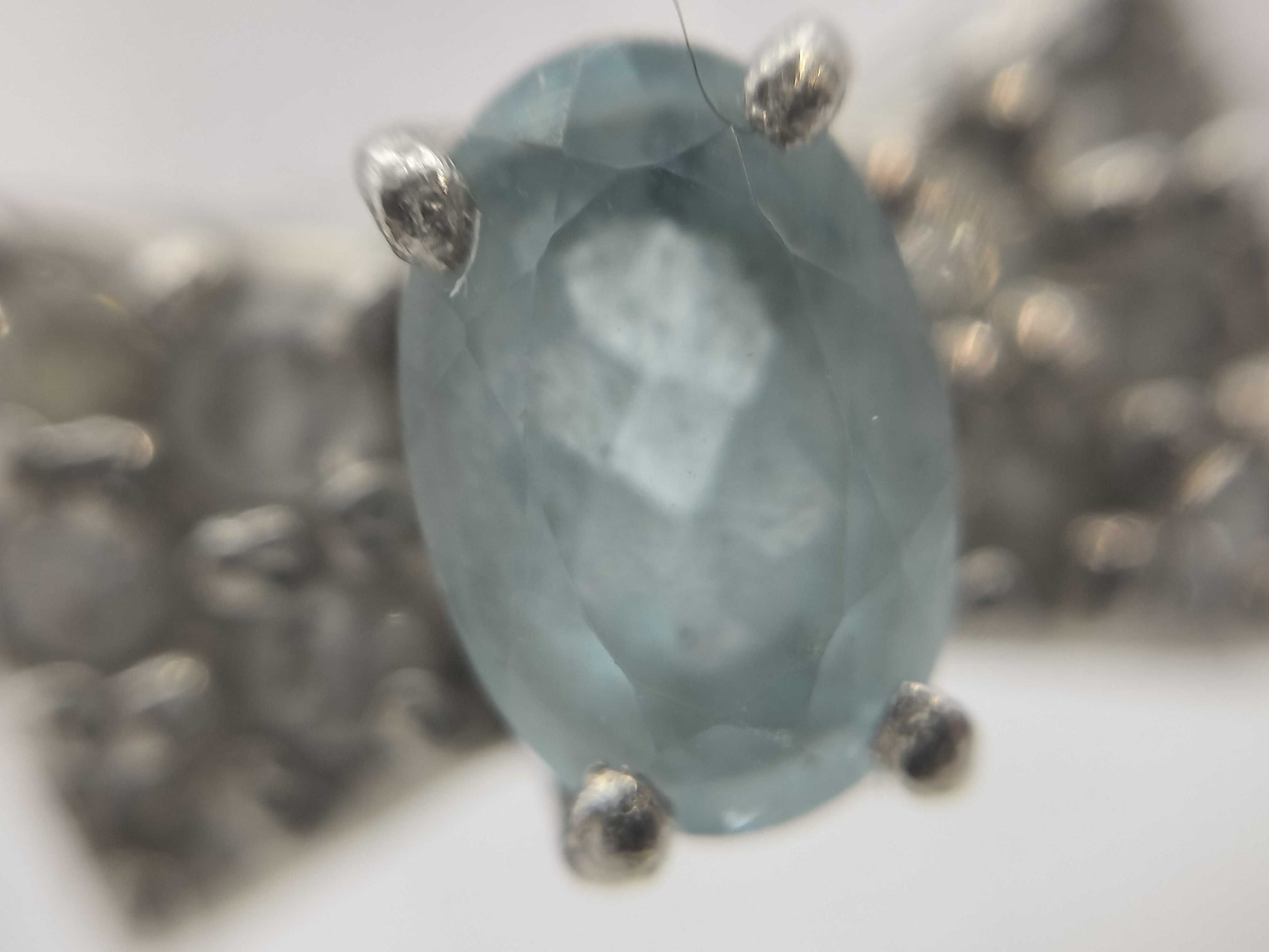 Aquamarine D0.20ct PT900 3.9g Ring 