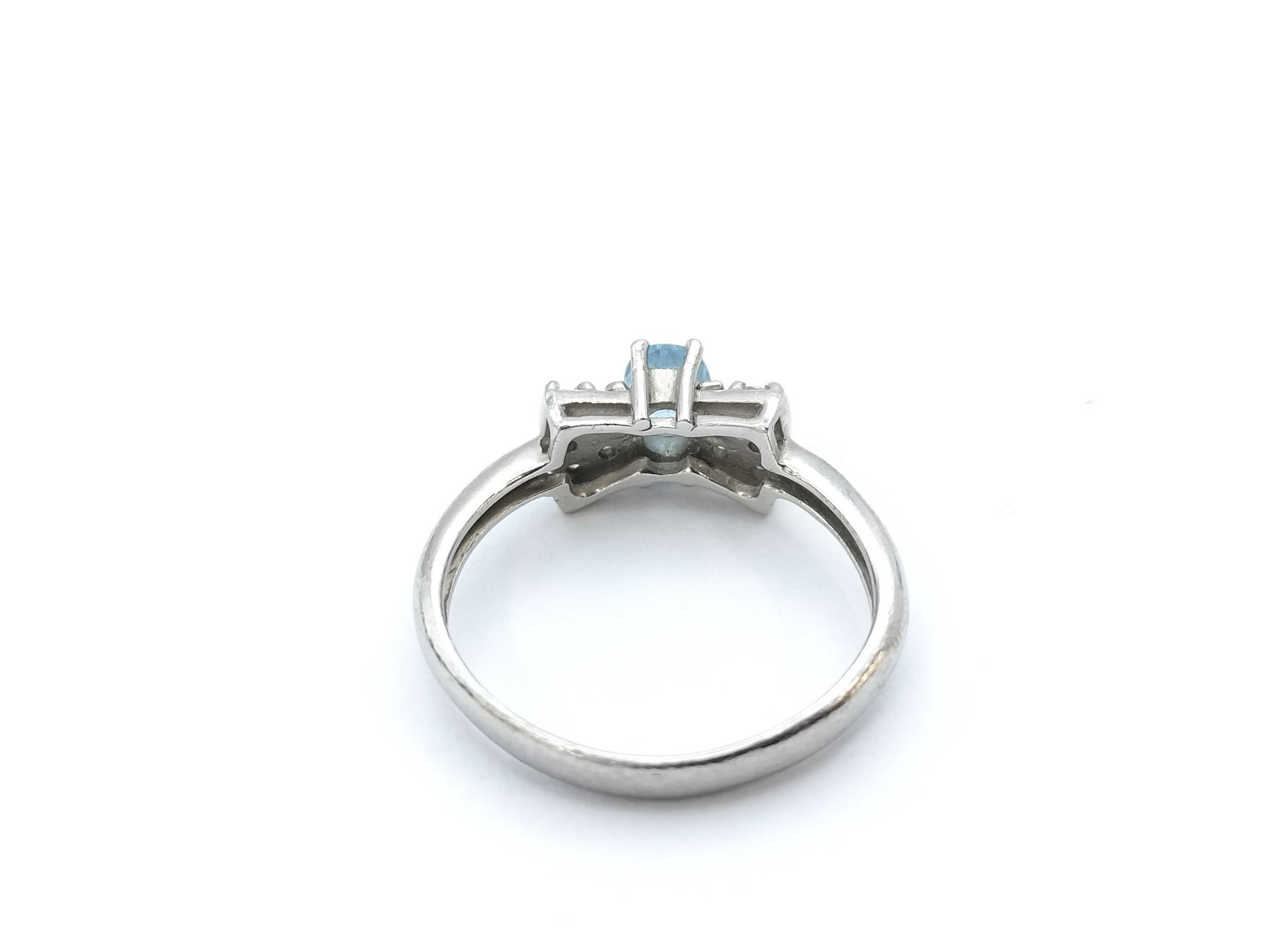 Aquamarine D0.20ct PT900 3.9g Ring 