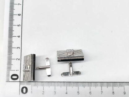 D0.509ct FD0.11ct / D0.518ct FD0.11ct PT900 19.3g Tie pin/Cufflinks 