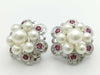Colored Pearl Earrings, Diameter: Approx. 4.5-6.3mm, 11K Gold, 7.7g 
