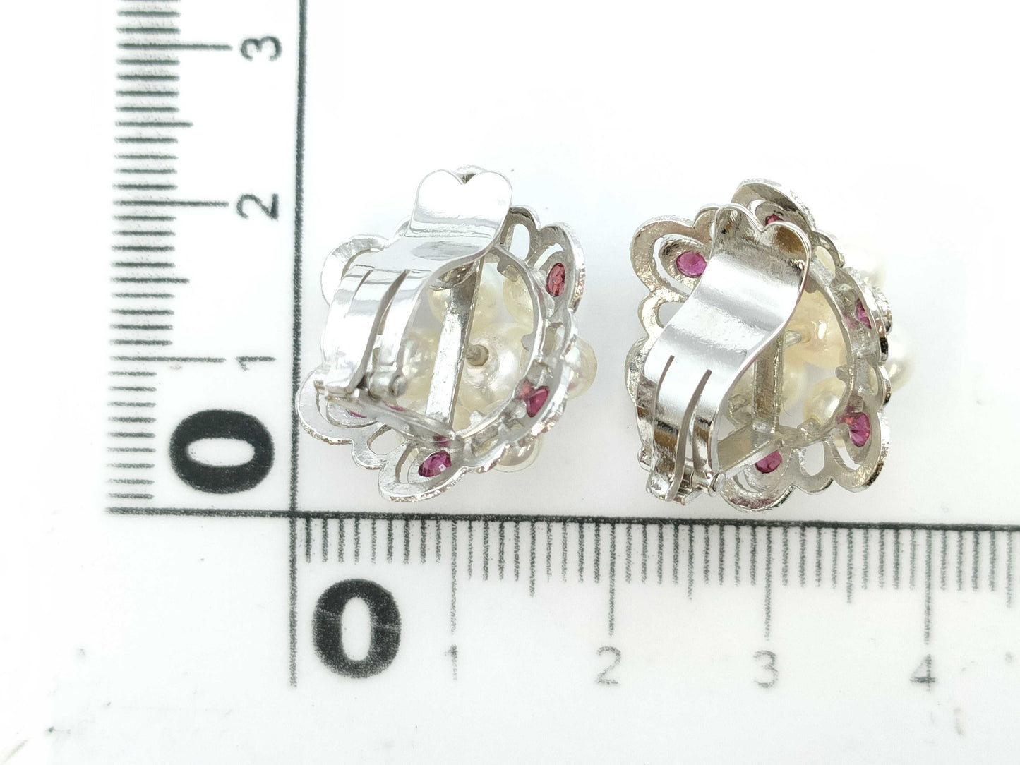 Colored Pearl Earrings, Diameter: Approx. 4.5-6.3mm, 11K Gold, 7.7g 