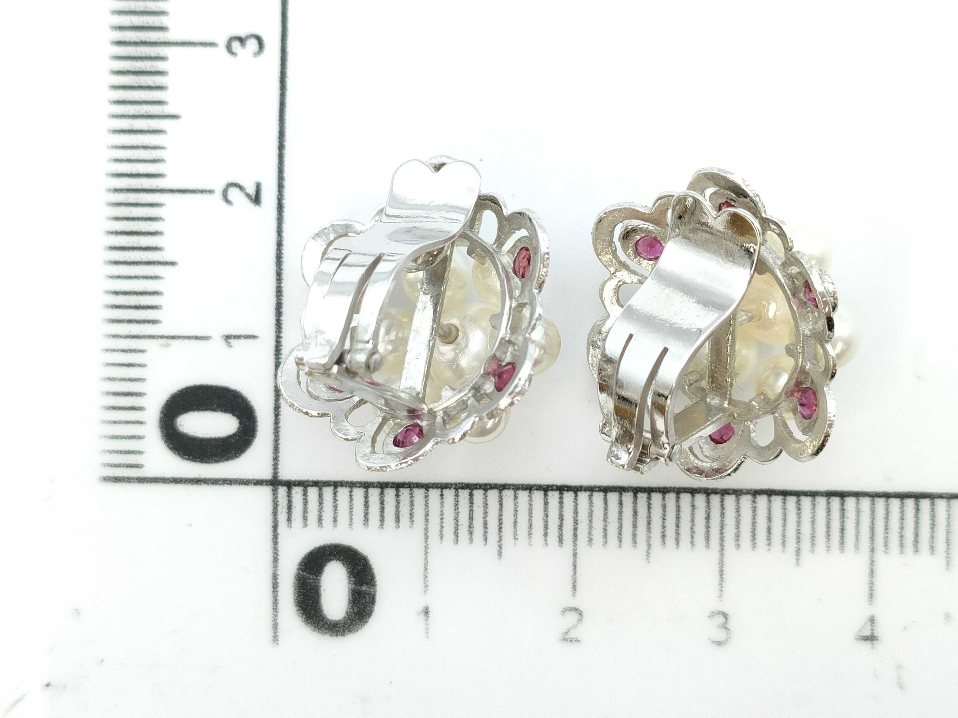 Colored Pearl Earrings, Diameter: Approx. 4.5-6.3mm, 11K Gold, 7.7g 
