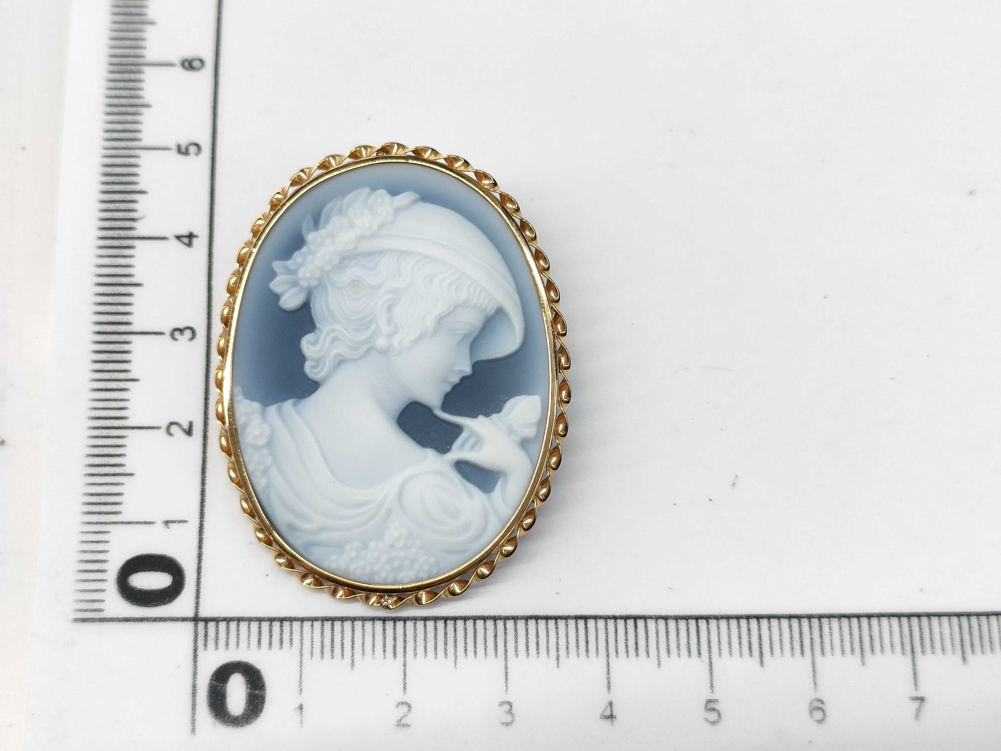 Agate 18K 11.1g Brooch 