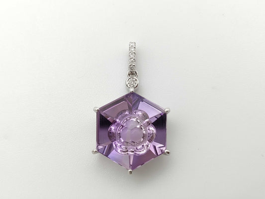 AM8.74ct D0.07ct K18WG 4.1g Necklace 