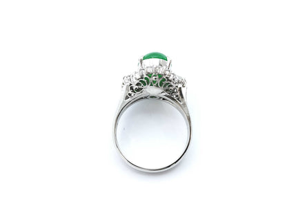 1.7ct Jadeite D0.26ct PT900 8.2g Ring 