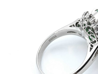 1.7ct Jadeite D0.26ct PT900 8.2g Ring 