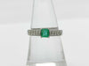 Emerald and Diamond 0.32/0.31 Stamp, Pt900 3.8g Ring 