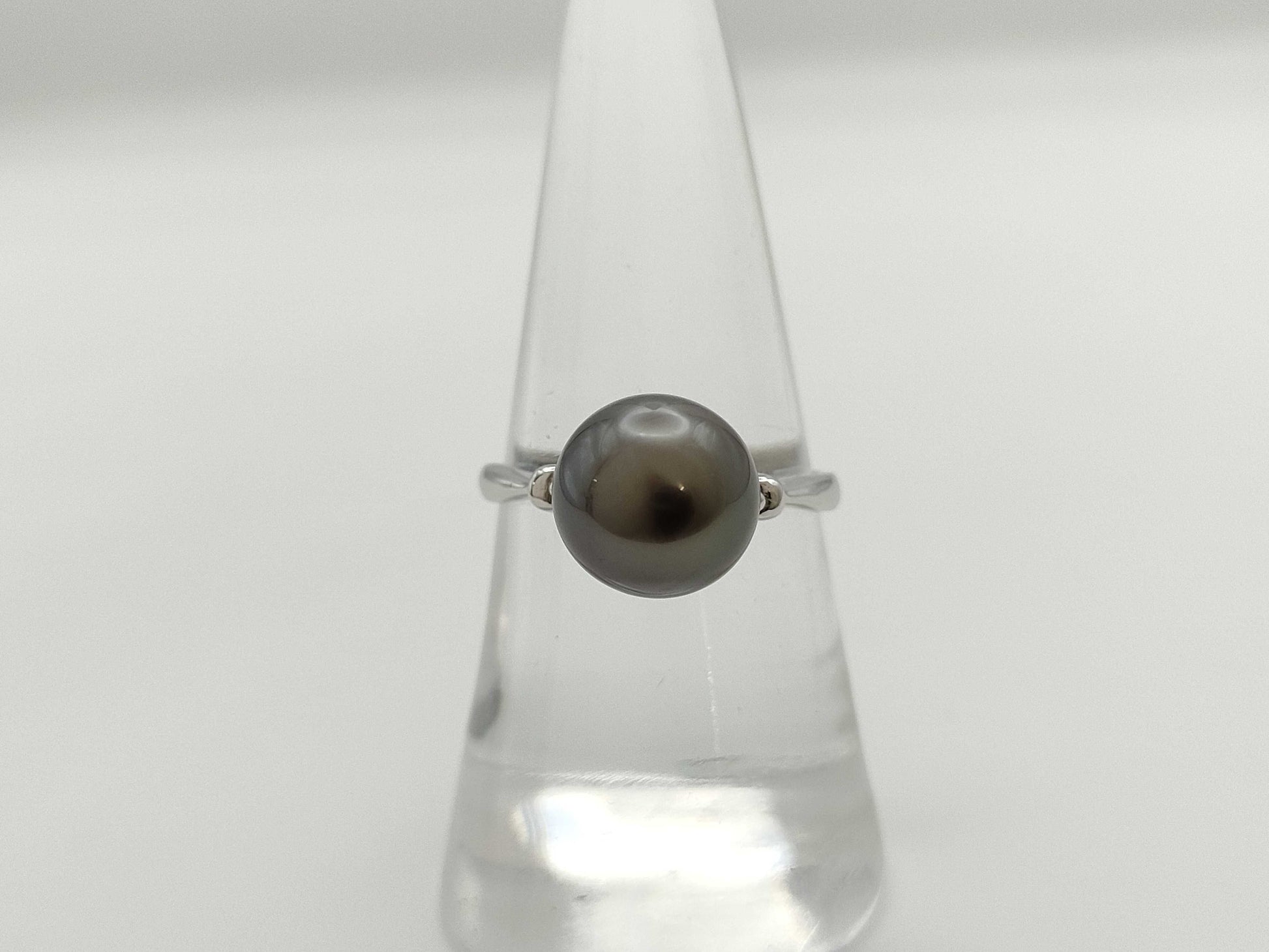 Pearl, diameter approx. 9.4mm, D0.04ct, 18K White Gold, 3.0g, Ring 