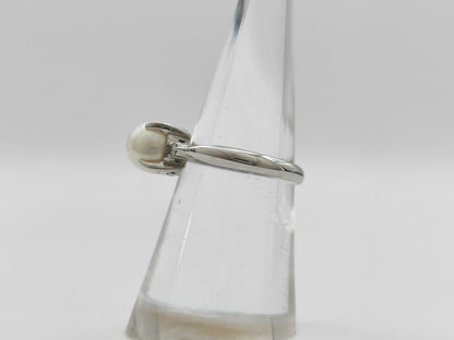 Pearl diameter: approx. 7.0mm, D0.06ct, PT850, 4.6g, Ring 