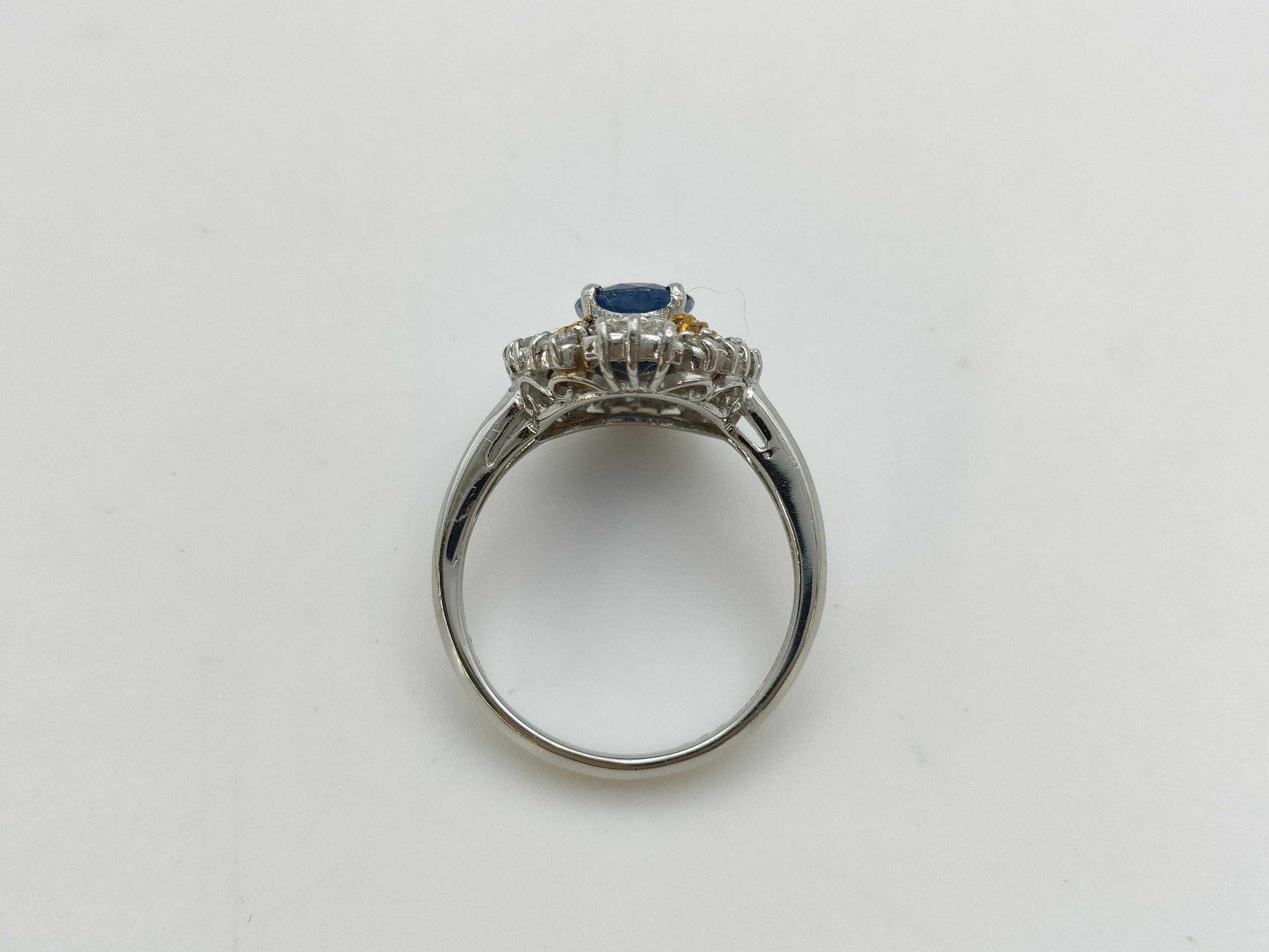 S1.18ct D0.50ct Pt900/K18 6.1g Ring 