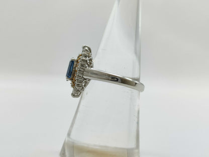 S1.18ct D0.50ct Pt900/K18 6.1g Ring 