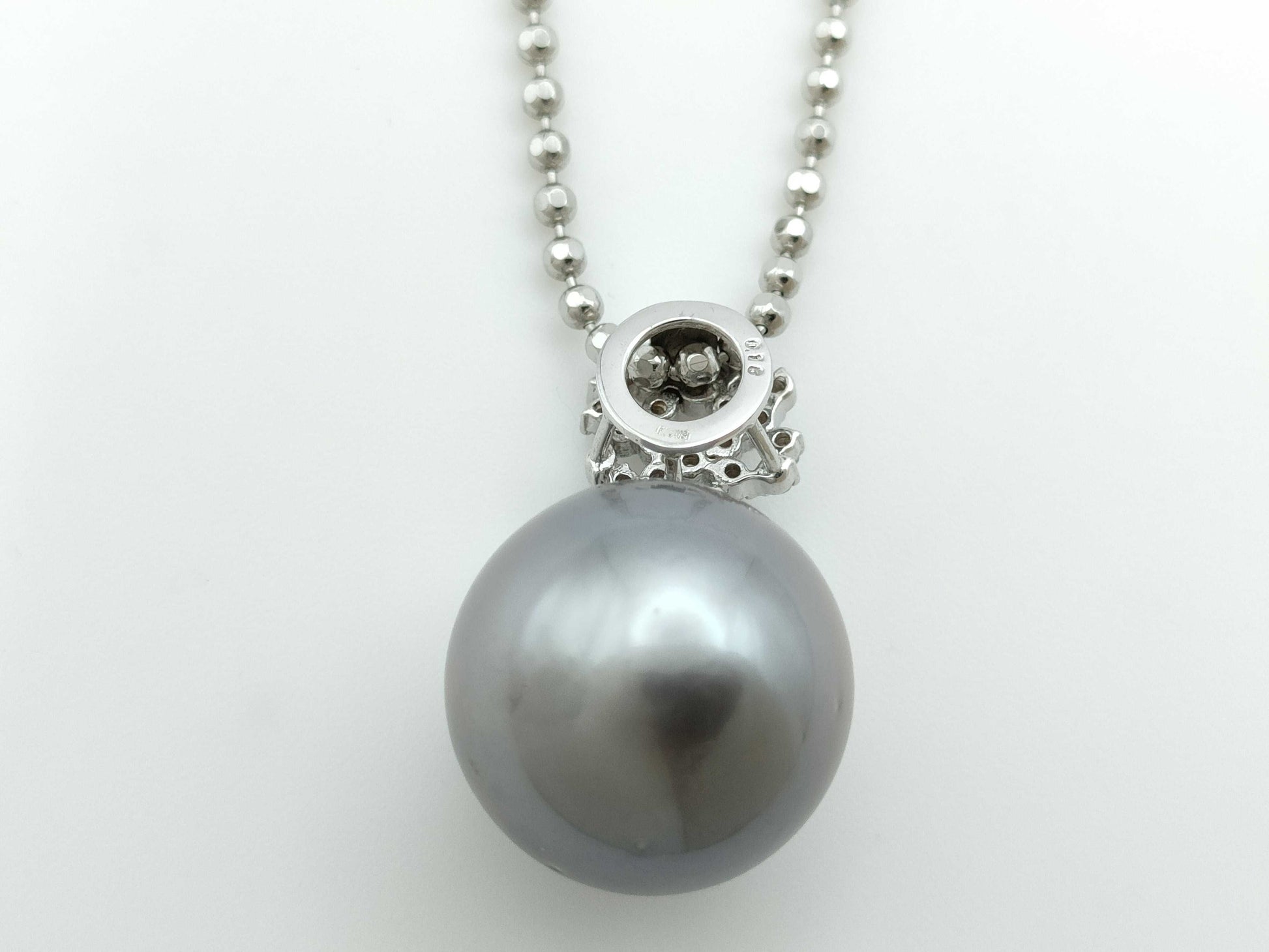 Pearl Necklace, Diameter: Approx. 16.2mm, D0.16ct, 18K White Gold, 15.0g 