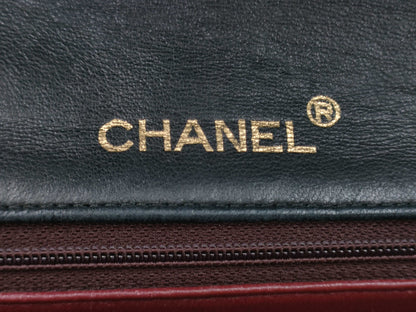 CHANEL Mini Matelasse Lambskin Top Handle Black Shoulder Bag 