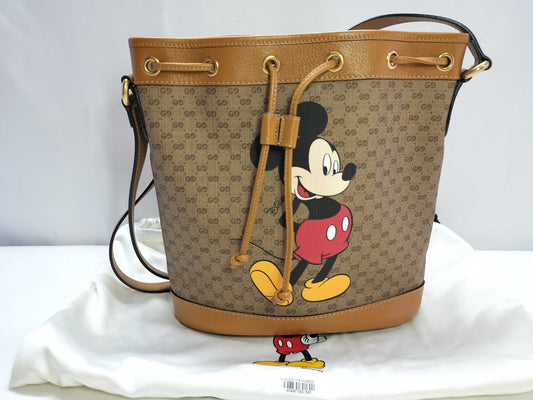 GUCCI GG Supreme GUCCI GG Supreme Shoulder Bag 602691 Mickey Mouse Collaboration Shoulder Bag