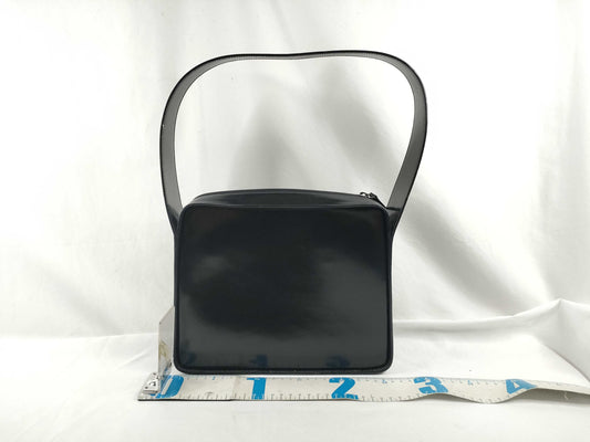 GUCCI G Logo One-Shoulder Bag 001.3032 Black Leather Shoulder Bag