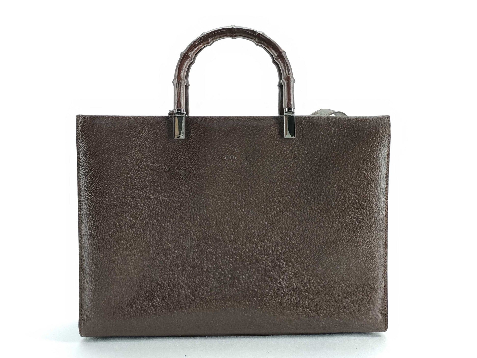 GUCCI Bamboo 2-Way Bag 002~ Brown Leather Handbag