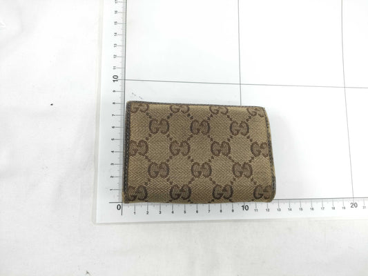 GUCCI GG Canvas Card Case 141417 Beige Card Case, Pass Case, Business Card Holder