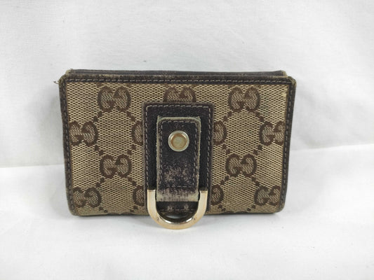GUCCI GG Canvas Card Case 141417 Beige Card Case, Pass Case, Business Card Holder