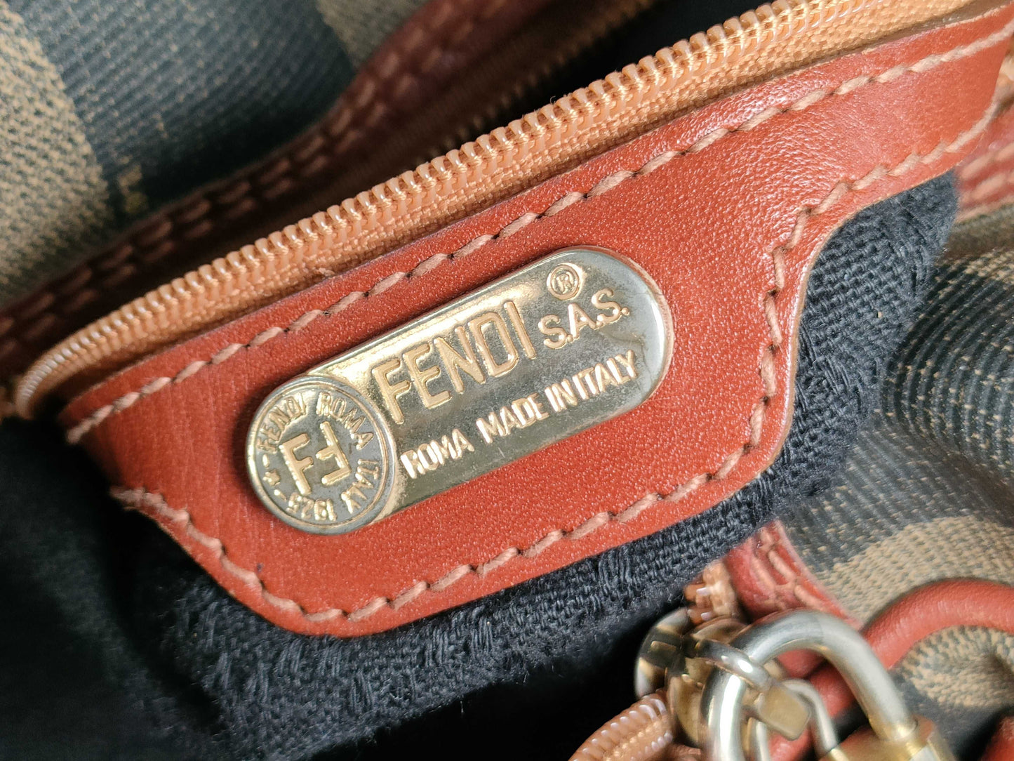 FENDI Pecan Boston Bag, Brown