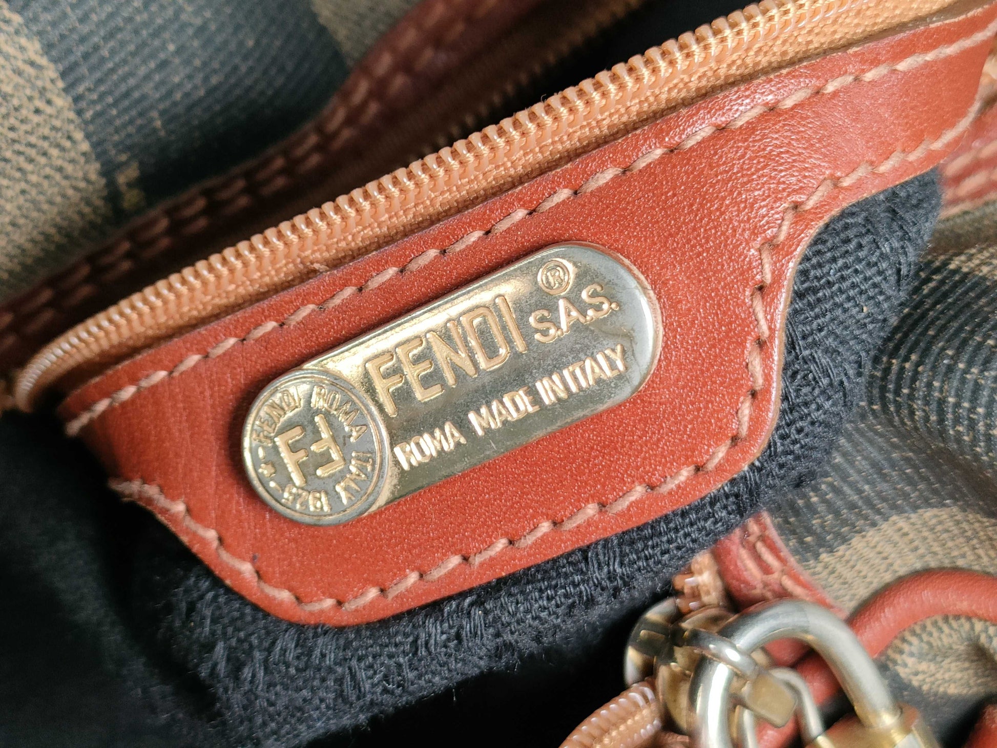 FENDI Pecan Boston Bag, Brown