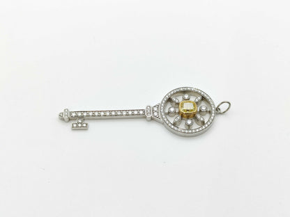 Tiffany & Co. Kaleidoscope Key Pendant with 0.49ct Diamonds, PT950/Au750, 8.5g 