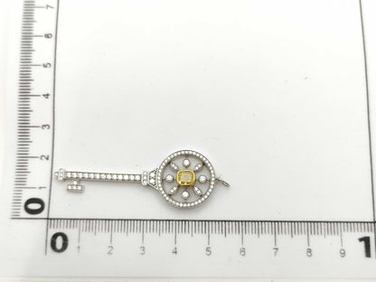 Tiffany & Co. Kaleidoscope Key Pendant with 0.49ct Diamonds, PT950/Au750, 8.5g 
