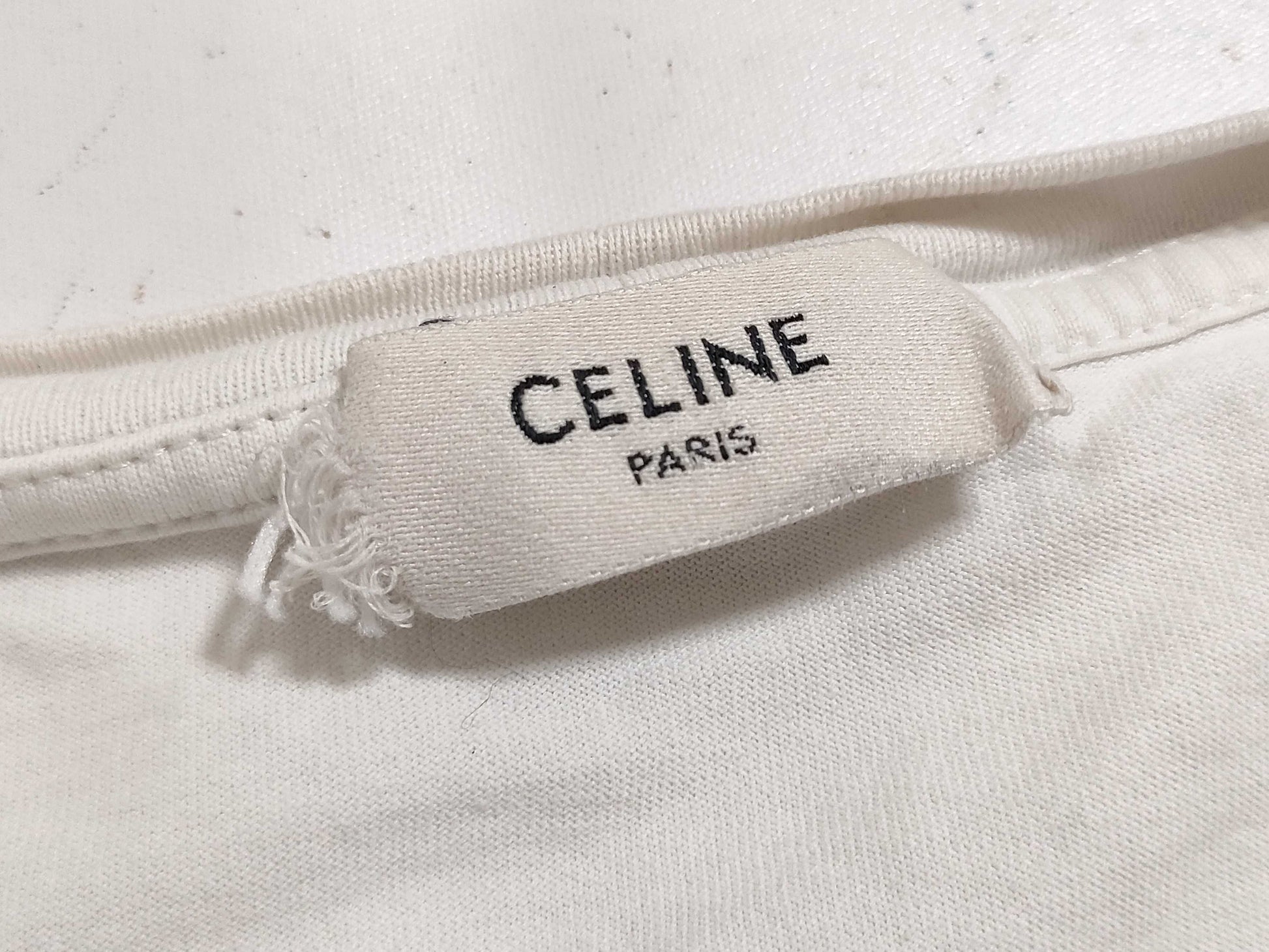 CELINE Logo Cropped T-Shirt White XS T-Shirt