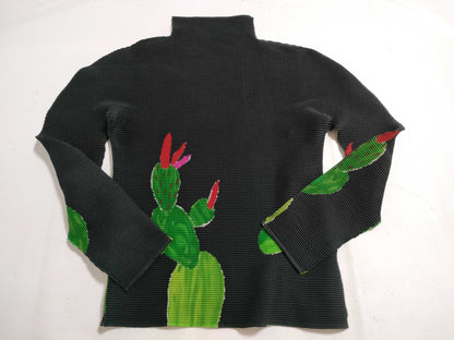ISSEY MIYAKE Box Pleat Cactus Top, Black
