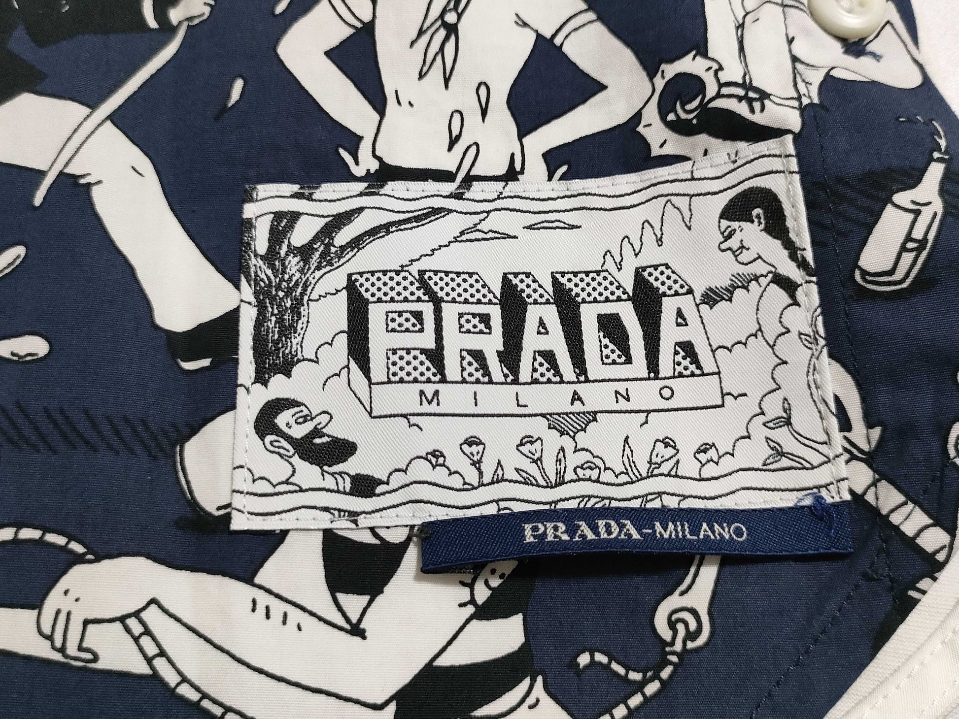PRADA Prada Comic Print T-Shirt, Cut and Sewn, Size M