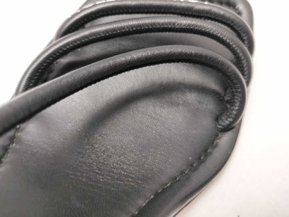 LOUIS VUITTON Icon Logo Square Toe Sandals Black Sandals