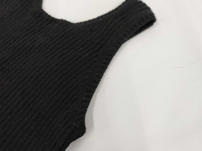 CHANEL Coco Mark One Point Knit Vest Top
