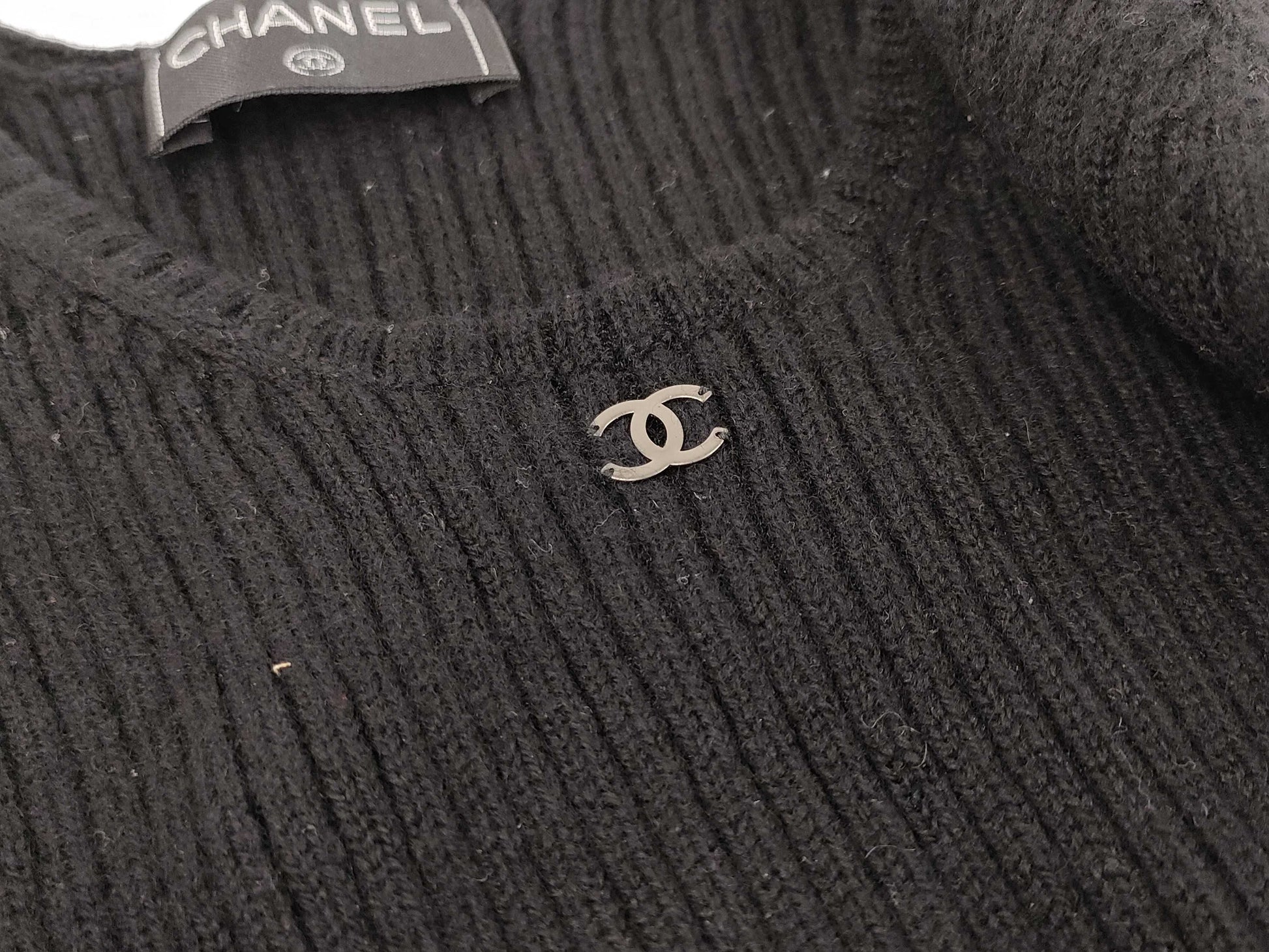 CHANEL Coco Mark One Point Knit Vest Top