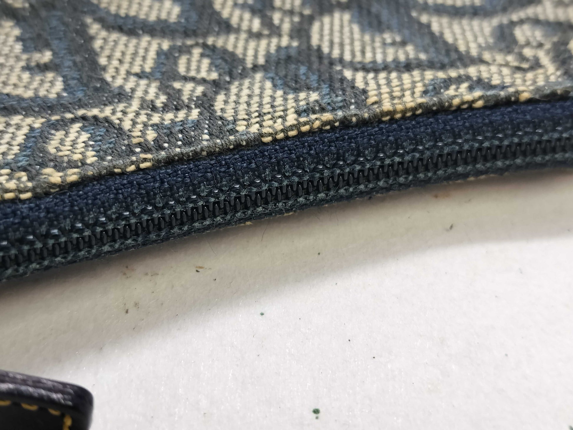 Dior Trotter Saddle Pouch in Navy Canvas.