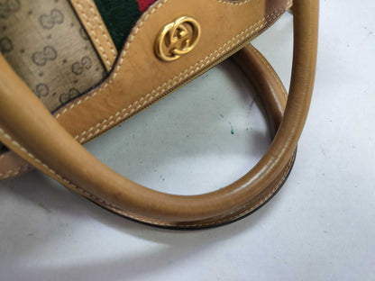 GUCCI GG Gucci 002.58.4422 Mini Boston Bag Old Gucci GG Sherry Line PVC/Leather Handbag