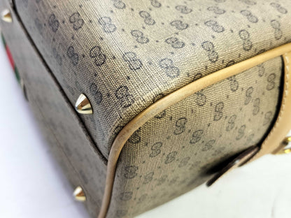 GUCCI GG Gucci 002.58.4422 Mini Boston Bag Old Gucci GG Sherry Line PVC/Leather Handbag