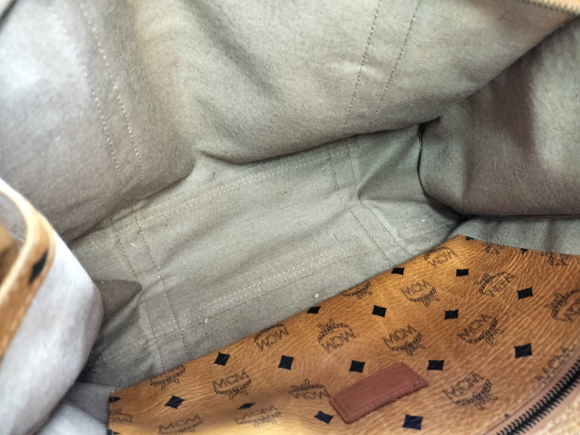 MCM MCM Visetos Pattern Brown Leather Tote Bag 9746N