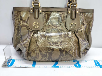 GUCCI GG GUCCI Python Tote Bag with GG Hardware 269953 Tote Bag