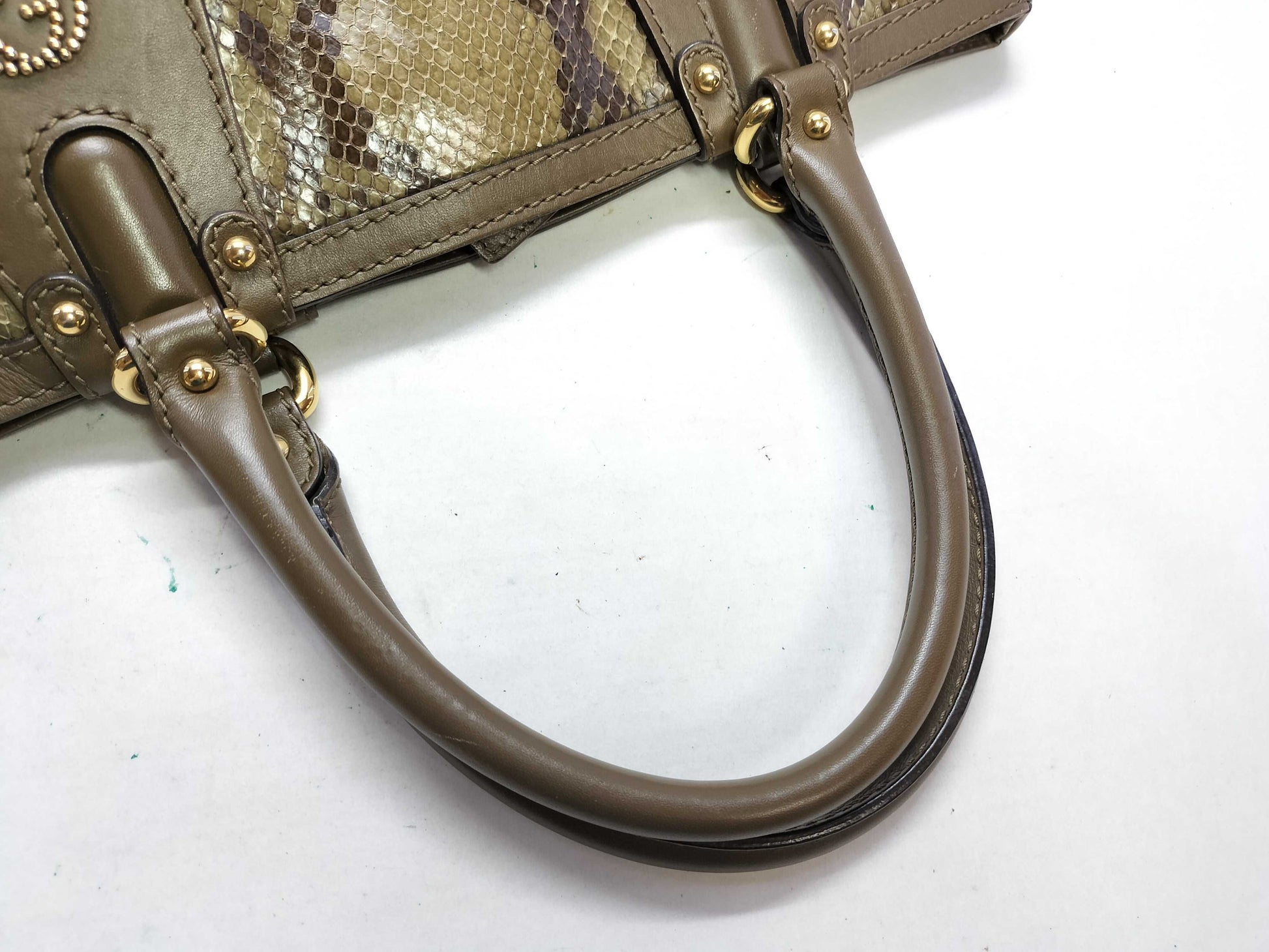 GUCCI GG GUCCI Python Tote Bag with GG Hardware 269953 Tote Bag