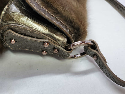 FENDI FENDI Python Fur Chef Bag Handbag