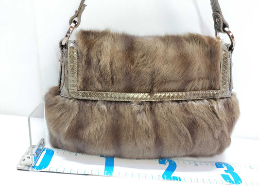 FENDI FENDI Python Fur Chef Bag Handbag