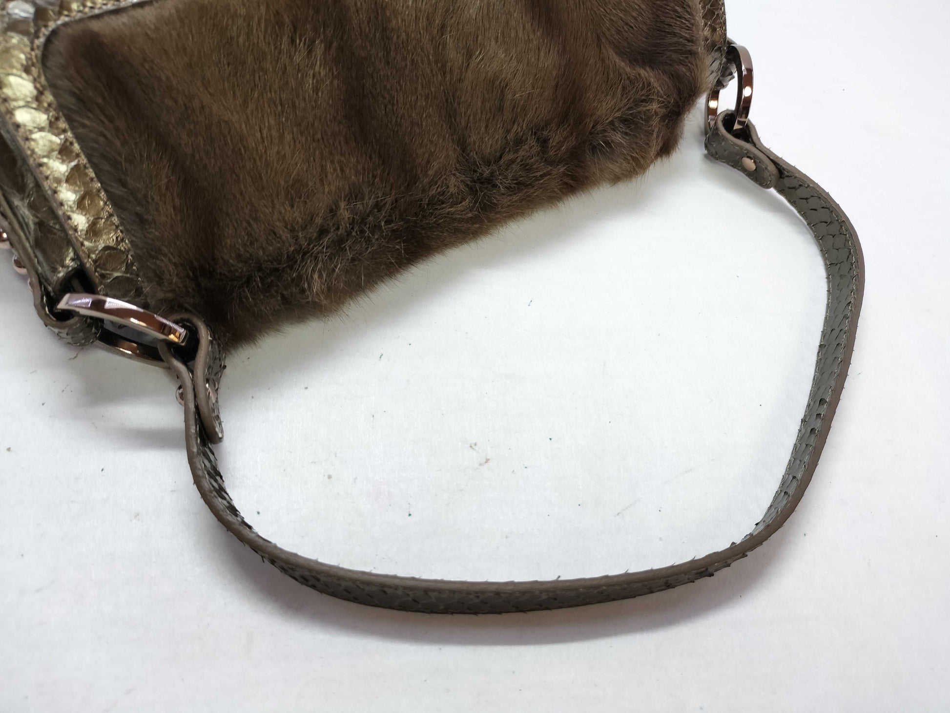 FENDI FENDI Python Fur Chef Bag Handbag