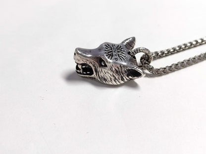 GUCCI Anger Forest Wolf Head Necklace 925 Necklace